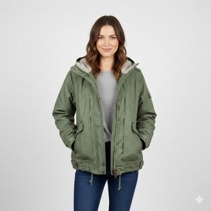 Arson Olive Utility Jacket with Hood Size Small